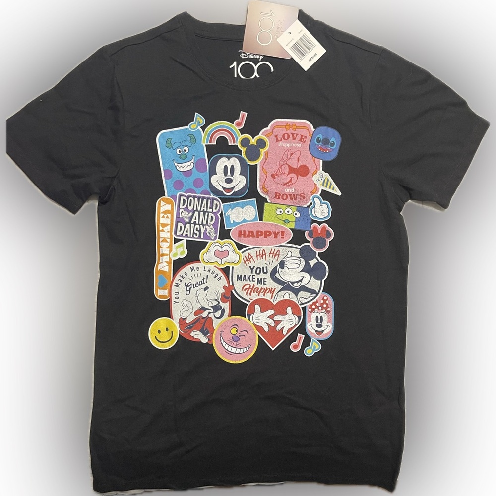 Disney Black Short Sleeve Tee with Graphic Design